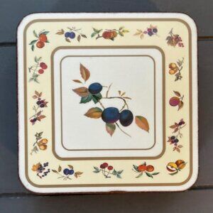 Royal Worcester Evesham Fruit Cork-Backed Coaster Set by Pimpernel – Vintage